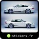 bandes damier porsche 997 avec lettrage porsche
