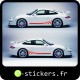 bandes damier porsche 997 avec lettrage porsche